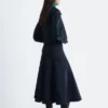 Sculptural-Sleeve Jacket