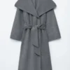 Shawl-Collar Wool Maxi Coat
