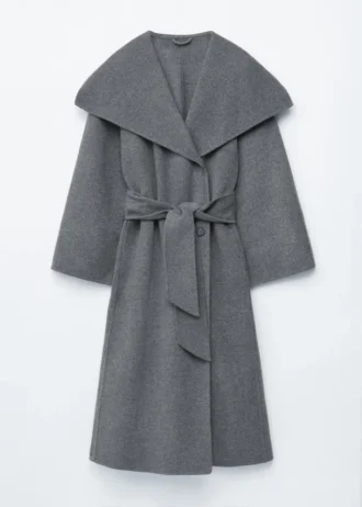 Shawl-Collar Wool Maxi Coat