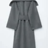 Shawl-Collar Wool Maxi Coat