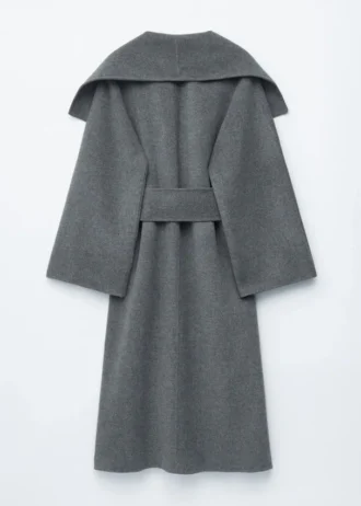 Shawl-Collar Wool Maxi Coat