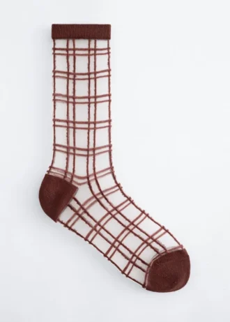 Sheer Checked Socks