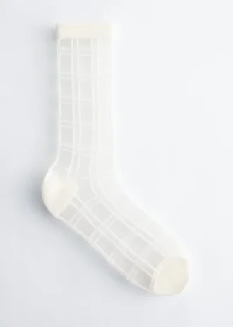 Sheer Checked Socks
