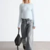Sheer Long-Sleeve Top