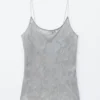 Sheer Satin Jacquard Camisole