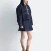 Short Cord-Collar Denim Jacket