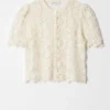Short-Sleeve Crochet Cardigan