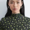 Short-Sleeve Mock-Neck Top
