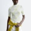 Short-Sleeve Mock-Neck Top