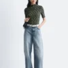 Short-Sleeve Mock-Neck Top