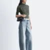 Short-Sleeve Mock-Neck Top