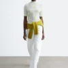 Short-Sleeve Mock-Neck Top