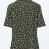 Short-Sleeve Mock-Neck Top