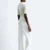 Short-Sleeve Mock-Neck Top