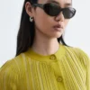 Short-Sleeve Rib-Knit Cardigan