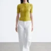 Short-Sleeve Rib-Knit Cardigan