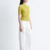 Short-Sleeve Rib-Knit Cardigan
