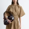 Short-Sleeve Ruched Mini Dress