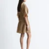Short-Sleeve Ruched Mini Dress