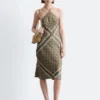 Silk Halterneck Midi Dress