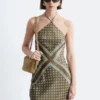 Silk Halterneck Midi Dress