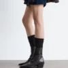 Sleek Leather Cowboy Boots