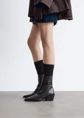 Sleek Leather Cowboy Boots