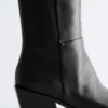Sleek Leather Cowboy Boots