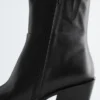 Sleek Leather Cowboy Boots