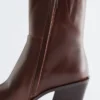 Sleek Leather Cowboy Boots