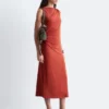Sleeveless Draped Midi Dress