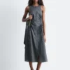 Sleeveless Drawstring Midi Dress