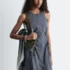 Sleeveless Drawstring Midi Dress