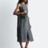 Sleeveless Drawstring Midi Dress