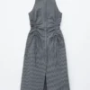 Sleeveless Drawstring Midi Dress