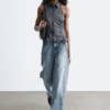 Sleeveless Drawstring Top