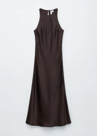 Sleeveless Satin Midi Dress