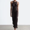 Sleeveless Satin Midi Dress