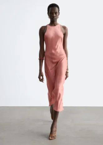 Sleeveless Satin Midi Dress