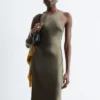 Sleeveless Satin Midi Dress
