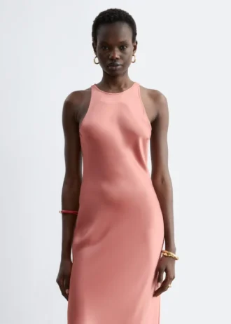 Sleeveless Satin Midi Dress