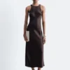 Sleeveless Satin Midi Dress