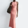 Sleeveless Satin Midi Dress