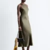 Sleeveless Satin Midi Dress
