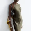 Sleeveless Satin Midi Dress