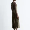 Sleeveless Satin Midi Dress