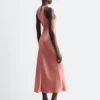 Sleeveless Satin Midi Dress