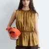 Sleeveless Silk Frill Top