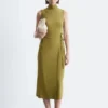 Sleeveless Turtleneck Midi Dress