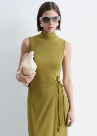 Sleeveless Turtleneck Midi Dress